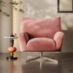 Hot Sale Designer Swivel Chair Modern Fabric Soft Living Room Chair High Quality Adjustable Leisure Rotatable Chair for Home - Image 3