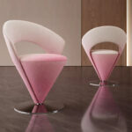 Italian Light Luxury Balcony Leisure Chair High End Dressing Table Rotatable Stainless Steel Velvet Makeup Stool