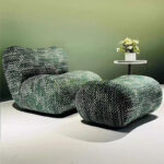 Living Room Chair Modern Leisure Chair Set Soft Fabric Modern Luxury Creative Designer with Ottoman Home Furniture - Image 2