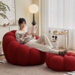 Modern Single Seat Cotton Sofa for Living Room Bubble Soccer Roch Castle Design Foldable Adjustable Storage Features for Hotels