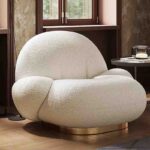 Modern Leisure Chair Elegant Reading Room Cloud Cream White Single Sofa Chair Designer Living Room Chair for Home Use