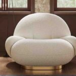 Modern Leisure Chair Elegant Reading Room Cloud Cream White Single Sofa Chair Designer Living Room Chair for Home Use - Image 3