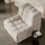 Modern Cream Teddy Corduroy Reclining Chair Living Room Bedroom Apartment Modular Single Sofa Chair Lazyman Sofa - Image 2