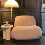 Luxury Single Sofa Chair Modern Leisure Designer Style Lamb Velvet Wooden Material for Home Living Room Balcony Lazy Sofa