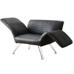 High-End Designer Leather Single-Seater Sofa Chair with Armrest for Dining Outdoor Bedroom Hotel or Apartment Leisure Use - Image 4