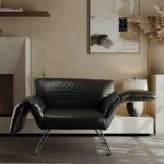 High-End Designer Leather Single-Seater Sofa Chair with Armrest for Dining Outdoor Bedroom Hotel or Apartment Leisure Use - Image 3