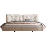 Bedroom Furniture King Size Bed Modern Luxury Up-holstered White Platform Wooden Queen Size Bed - Image 4