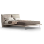 Leather Modern Hotel Bedroom Furniture Upholstered Beds Frame California king Bed