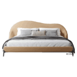 Italian Light Luxury Hotel Home Simple Soft Bed Sets King Queen Size Fabric Upholstered Bed for Bedroom - Image 4