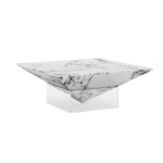 Customer Size Modern Living Room Furniture Diamond Shape Nature Marble Stone Coffee Table with Acrylic Leg