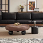 Modern Antiqued Wooden Coffee Table Natural Rustic Panel Style Home Furniture for Living Room - Image 3