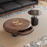 Modern Antiqued Wooden Coffee Table Natural Rustic Panel Style Home Furniture for Living Room