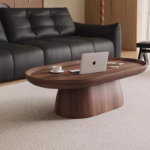 Wooden Coffee Table Hotel Modern Living Room Coffee Table for Home Villa Latest Design Storage Ellipse Coffee Table - Image 3