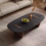 Modern Minimalist Solid Wood Rectangular Coffee Table Italy High-End Style for Small Apartments and Living Rooms - Image 2