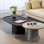 Custom Solid Wooden Coffee Table Set for 2 Round Shape Living Room Home-stay for Home Decoration Wholesale - Image 3