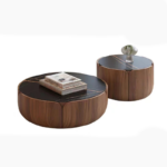 Modern Luxury Rock Plate Wood Frame Eco-Friendly Storage Convertible Coffee Table Multifunction Dining Set Center Furniture