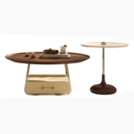 Minimalist Design Suspended Coffee Table Durable Easy-to-clean Frame Modern Cream Style for Small Living Rooms Home - Image 4