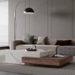 Coffee Table - Italian Minimalist Design Wood Finish Creative Suspended Style Perfect for Large Spaces Living Room Home - Image 3