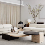 New Design Nero Marquina Marble Tabletop Travertine Table Legs Splicing Coffee Table Living Room Marble Coffee Table - Image 3