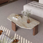 Luxury Coffee Table Minimalist Design Irregular Rectangular Indoor Outdoor Living Room Furniture - Image 3