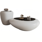 Modern Living Room Furniture Glass Coffee Table Luxury Coffee Table Black and White Coffee Table for Hotel - Image 2