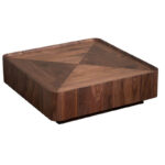Nordic North American Black Walnut Solid Wood Square Coffee Table Italian Minimalist Modern Design Living Room Storage Durable