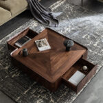 Nordic North American Black Walnut Solid Wood Square Coffee Table Italian Minimalist Modern Design Living Room Storage Durable - Image 3