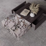 Living Room Home High-End Smoked Wooden Storage Coffee Table - Image 3