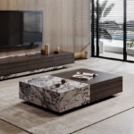 Living Room Home High-End Smoked Wooden Storage Coffee Table - Image 2