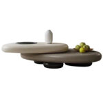 Modern Designer Rotatable Durable Coffee Table Retro Luxurious Living Room Popular Creative Irregular Wooden Center Table