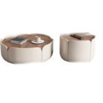 Modern Luxury Wooden Low Round Coffee Table Set Living Room Multifunction Casual Home Drawers Furniture Design Unique Newest - Image 4