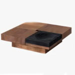 Italian Retro Style North American with Storage Capacity in the Living Room, square Antique Style Coffee Table