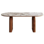 French-style Design Fantasy Brown Marble Topcloud-shaped Coffee Table - Image 4