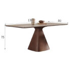 Solid Wood Table Rectangular Round Modern Design Small Apartments Dining Table - Image 4