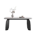 Vintage Cream Wind Solid Wood Rock Plate Dining Table Set Home Small Household Living Room Modern Simple Dining Table - Image 4