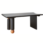 Solid Wood Rectangular Dining Table with Creative Black Wabi-Sabi Vintage Style Minimalist Design for Dining Rooms - Image 4