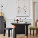 Solid Wood Rectangular Dining Table with Creative Black Wabi-Sabi Vintage Style Minimalist Design for Dining Rooms - Image 2