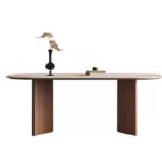 Vintage French Style Wooden Modern Oval Dining Table and Chairs Kitchen Essentials - Image 4