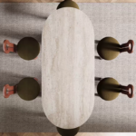 Vintage French Style Wooden Modern Oval Dining Table and Chairs Kitchen Essentials - Image 2