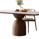 High Quality Rectangle Marble Top Dining Table with Solid Wood Eco-Friendly & Durable Home Furniture for Home Hotel Villa Use - Image 4