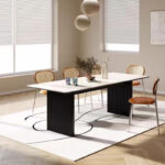 Dining Table and Chair Combination Solid Wood Dining Table and Chair Modern Rectangular Dining Table