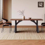 Italian Light Luxury Sintered Stone Dining Table Rectangular Modern Minimalist Home Small Apartment Restaurant Solid Wood Table