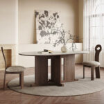 Dining Table for Small Spaces Compact Bar Solution with Solid Wood Rock Plate Blends Comfort Styleextendable dining table home office dining table dining table and chair set solid wood dining table home furniture dining table Italian French style dining table Modern rectangular dining table Bar small dining table Modern minimalist dining table Solid wood dining table set - Image 3