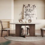 Dining Table for Small Spaces Compact Bar Solution with Solid Wood Rock Plate Blends Comfort Styleextendable dining table home office dining table dining table and chair set solid wood dining table home furniture dining table Italian French style dining table Modern rectangular dining table Bar small dining table Modern minimalist dining table Solid wood dining table set