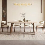 Extendable Solid Wood Luxury Dining Table Set 6 Seater with Ladder Back Chairs for Kitchen - Image 2