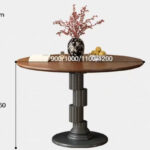 Bamboo Round Dining Table Set Metal Legs Portable 10+ Seater Modern Luxury Resin Top Dining Room Furniture - Image 4