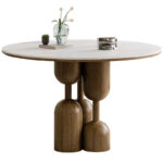 Nordic Solid Wood Restaurant Oak Light Luxury Small Household Round Table Business Reception Table - Image 4