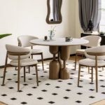 Nordic Solid Wood Restaurant Oak Light Luxury Small Household Round Table Business Reception Table