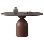 High End Custom Modern Round Solid Wood Wooden Dining Table Set Modern Wedding Table - Image 4