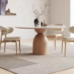 High End Custom Modern Round Solid Wood Wooden Dining Table Set Modern Wedding Table - Image 2